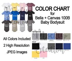 Color Chart For Bella Canvas 100b Bodysuit Template Digital Baby One Piece Color Chart Etsy Color Chart Instant Download Tee Color Swatch