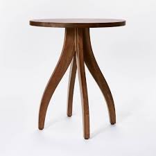 A round, wood table by pierre is a great option for a small dining room area. Surfside Round Wood Accent Table With Curved Legs Threshold Designed With Studio Mcgee Target