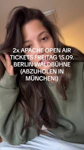 2 Tickets für @Apache 207 Open Air Tour für Freitag 15.09. in Berlin  (Waldbühne) abzugeben. Location der Tickets: München! Meldet euch einfach  per DM (Kann nicht glauben, dass ich das schreibe 🥲) ...