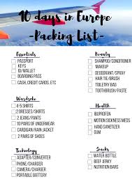 10 Days In Europe Packing List Packing Tips For Travel Europe Packing List Packing For Europe