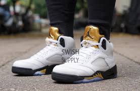 Black And Yellow Jordans 12 On Feet Air Jordan 5 Olympic Gold Medal Kicksonfire Com Air Jordans Sneakers Jordans