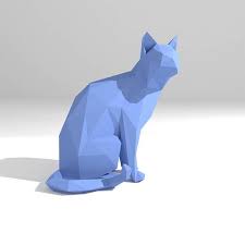 Printable Diy Template Pdf Cats Set Low Poly Paper Model Templates 3d Paper Model Origami Papercraft Brain Trainer Paper Models Cardboard Animals Paper Sculpture