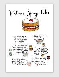 Victoria Sponge Cake Recipe Kitchen Art Print Sponge Cake Recipes Victoria Cakes Recipes
