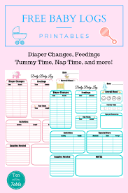 Free Daily Baby Log Printable Keep Track Of Feedings Diaper Changes And More Ten At The Table