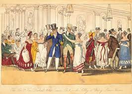 The Honourable Tom Dashall And His Cousin Bob In The Lobby At The Drury Lane Theatre 1821 History Cartoon Vintage Cartoon Christmas Reading