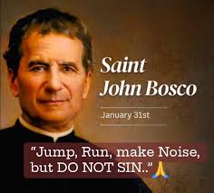 Happy feast day of St. Don Bosco!! Don Bosco, whose full name was John  Melchior Bosco, was an Italian priest and educator who was born in 1815. He  was known for his