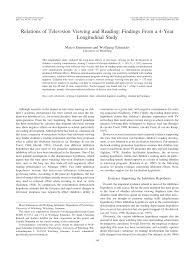 1 die ist kinder lernen in … Pdf Relations Of Television Viewing And Reading Findings From A 4 Year Longitudinal Study