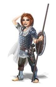 Halfling Guerreira | Dungeons and dragons characters, Character portraits,  Character art