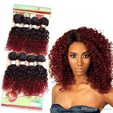 2021 8inch Ombre Burgundy Blonde Synthetic Weave Curly Hair Bundles Sew In Hair Extensions Pack Rare Hair From Rarehair1 52 92 Dhgate Com Sew In Hair Extensions Curly Hair Bundles Curly Hair Styles