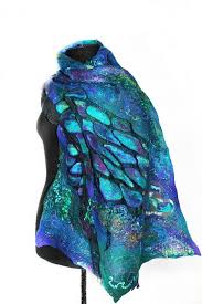 Nuno Felted Textured Scarf Wrap Nuno Felt Scarf Felted Scarves Nuno Felting