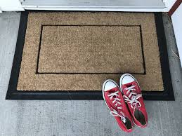 Add a touch of boho chic to your threshold with this doormat, which features a pair of lacy fern fronds. Hi Bye Doormat Monkeyfly Memories