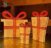 Christmas Decoration Light Various Sizes LED 3D Gift Box Motif Light