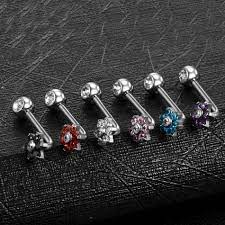 チタン・フラワークリスティーナ ボディピアス 14G: ボディピアス/ストレートバーベル/ジュエルバーベル | ボディピアス専門店 グリーンピアッシング