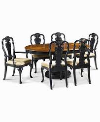 Asian design vintage mahogany bar cabinet, sideboard server, kittinger. Hand Painted 7 Piece Dining Set Table 4 Side Chairs And 2 Arm Chairs Furniture Macy S Fine Dining Room Dining Furniture Makeover Outdoor Dining Furniture