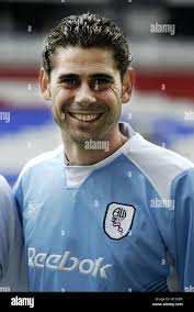 Bolton Wanderers new signing Fernando Hierro, the former Real Madrid and  Spanish International defender during a press-call at the Reebok Stadium,  Bolton Stock Photo