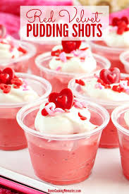Birthday Cake Pudding Shots With Cake Mix Red Velvet Pudding Shots Recipe Pudding Shots Pudding Shot Recipes Shot Recipes
