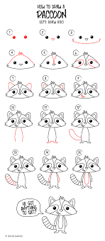 How To Draw A Raccoon Easy Drawing Step By Step Perfect For Kids Let S Draw Kids Easy Drawings Raccoon Drawing Doodle Drawings