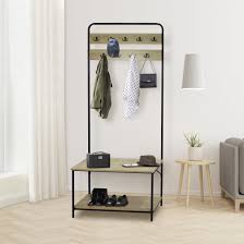 Shop Carbon Loft Mathieu Hall Tree With Shoe Storage Bench 32 X 12 X 67 On Sale Overstock 30537198