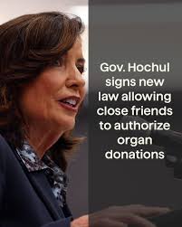 My organ donation bill has been signed into law! The legislation allows  close friends to authorize organ and tissue donation when someone passes  away without documented wishes and has no available family.