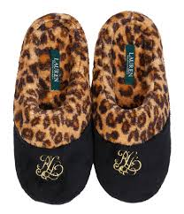 Lauren Ralph Lauren Leopard Logo Slippers