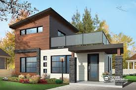 Detail Du Plan De Maison Unifamiliale W1703 Modern Style House Plans Contemporary House Plans Modern Contemporary House Plans