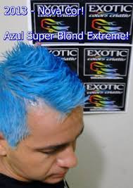 Envio em 24h mediante estoque! Exotic Colors Azul Super Blond Cabelos Fantasia Coloridos