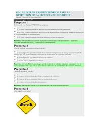Simulador De Examen Teorico Para La Obtencion De La Licencia De Conducir Docx Airbag Licencia De Conducir