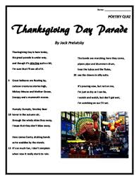 This Is A Perfect Poem For The Fall Titled Thanksgiving Day Parade By Jack Prelutsky The Students Ca Thanksgiving Day Parade Thanksgiving Poems Poetry Quiz
