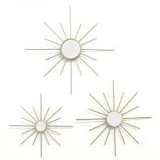 Stratton Home Decor Mirror Burst Wall Decor Set Of 3 Modern Wall Decor Art Mirror Wall Art Round Wall Art