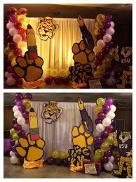 Make your party guests feel right at home with these amazing food and beverage setups to now that you're engaged, it's time to think about your engagement party and engagement party decoration. Lsu Themed Party Lsu Graduation Party Heading To College Party Decorations Graduation Party Party Themes