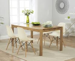Oxford 120cm Solid Oak Dining Table With Mustard Charles Eames Style Dsw Eiffel Chairs The Oak Dining Sets Oak Extending Dining Table Solid Oak Dining Table