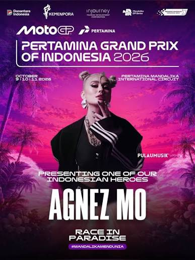 Agnez Monica bakal menjadi salah satu pengisi opening ceremony MotoGP Mandalika 2026. Ia dijadwalkan tampil dalam rangkaian pembukaan sebelum balapan dimulai di Pertamina Mandalika International Circuit, Lombok, Nusa Tenggara Barat. Kehadiran Agnez