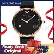 Boasting a chic black satin strap, a black sunray dial and diamond indexes, this emporio armani swiss watch perfectly embodies sophisticated style and elegance. Ready Stock Armani New Fashion Diamonds Quartz Watch Watches Women Fashion Charm Top Luxury Gift Ar11246 Shopee Malaysia