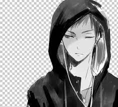 I have been requested to do a step by step tutorial on how to draw female anime characters so here it is hey! Anime Hoodie Drawing Male Png Clipart Anime Art Artwork Black And White Black Hair Free Png