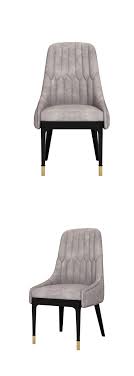 Modern Style Dining Chair Grey W500 D620 H1000 Russian Imported Birch Solid Wood Frame Taiwan Dabao Paint Stainless Steel Foot Cover Sponge Silky Filling