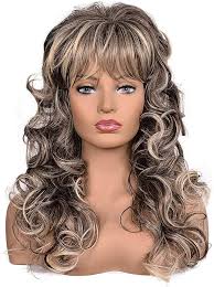 Amazon.com: Deifor 80s Vintage Wigs Long Curly Heat Resistant Synthetic  Natural Looking Highlight Hair for Cosplay (Blonde Ombre) : Clothing, Shoes  & Jewelry