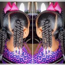 When you want your hair to pancake at the sides of your head and flow rather than hanging in a tapered ponytail, pull the hair down below the hair tie as much as you can so that all the lengths of your hair fan out. Multi Ponytail Hair Twist With Beads End Kids Hairstyles Hair Styles Black Kids Hairstyles