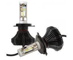 H4 Led Fanless Headlight Fog Light Conversion Kit With Compact Heat Sink 4 000 Lumens Set Super Bright Leds