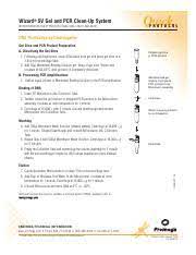 Wizard Sv Gel And Pcr Clean Up System Quick Protocol Pdf Wizard Sv Gel And Pcr Clean Up System Instructions For Use Of Products A9280 A9281 A9282 And Course Hero