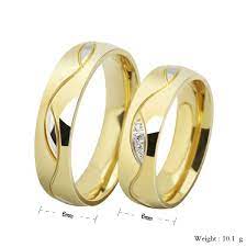 Free Shipping Delicate Titanium Steel Gold Plated Finger Ring For Couple Women Men Titanium Steel Rings Rings For Men Couple Rings Gold