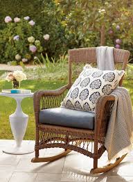 Denby Velvet Navy Indoor Outdoor Pillow Frontgate Comfortable Outdoor Furniture Front Porch Furniture Rocking Chair