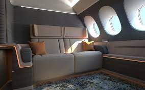 A New Airplane Cabin Design Features King Size Beds Airplane Interior Aircraft Interiors Cabin Design