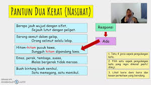 Pantun dua kerat ( nasihat ). Bahasa Melayu Tingkatan 1 Pantun Dua Kerat Nasihat Siri 3 Bahagian 2 Youtube