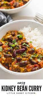 Creamy Red Kidney Bean Curry Served Over Rice This Curry Is Made With Cheap Pantr Indian Food Recipes Vegetarian Indian Food Recipes Recipes With Kidney Beans