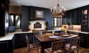 one color fits most: black kitchen cabinets