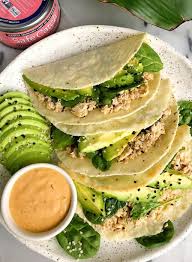 A variety of types of fish can be prepared and placed in taco shells with traditional select the type of fish you prefer to use for your fish tacos. Salmon Tacos With Avocado American Pregnancy Association