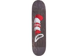 Supreme Cat In The Hat Skateboard Deck Black In 2021 Skateboard Decks Supreme Skateboard Skateboard