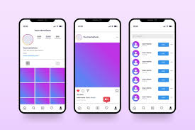 Instagram Profile Interface Template With Mobile Phone Free Vector Download for use on the web for free.
