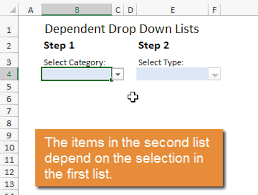 How To Create Dependent Drop Down Lists Excel Campus
