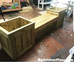 Diy Wooden Planter Bench Myoutdoorplans Free Woodworking Plans And Projects Diy Shed Wooden Playhouse Pergola Bbq